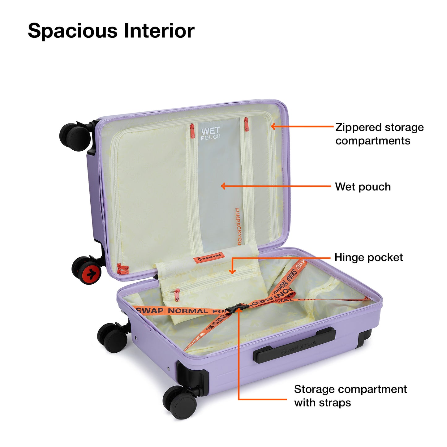 Nasher Miles Silicon Valley Hard-Sided Polycarbonate Cabin Luggage Purple 20 inch |55 Trolley Bag