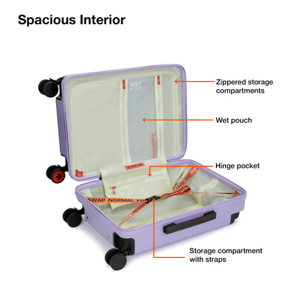 Nasher Miles Silicon Valley Hard-Sided Polycarbonate Cabin Luggage Purple 20 inch |55 Trolley Bag