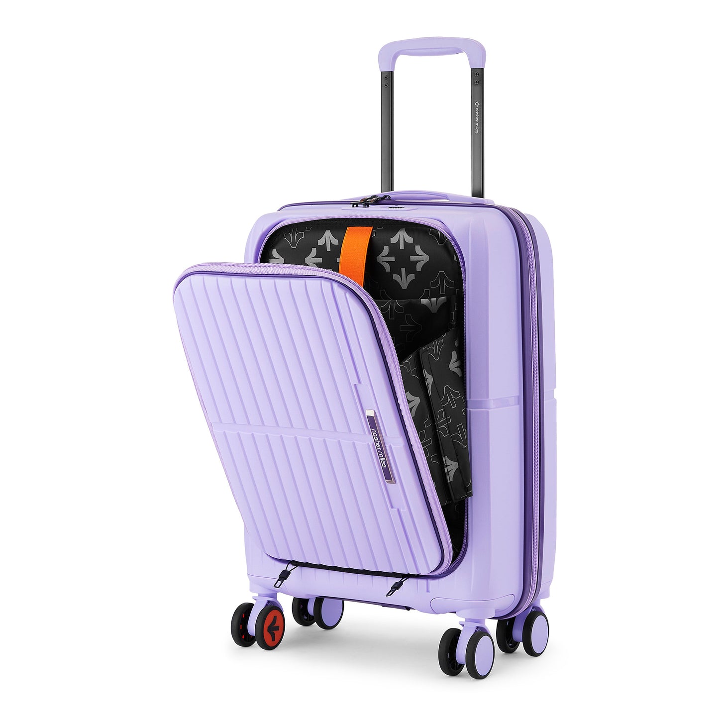 Nasher Miles Plus Springfield Hard-Sided Polypropylene Cabin Luggage with Laptop Compartment Pastel Purple 20 inch |55 Trolley Bag