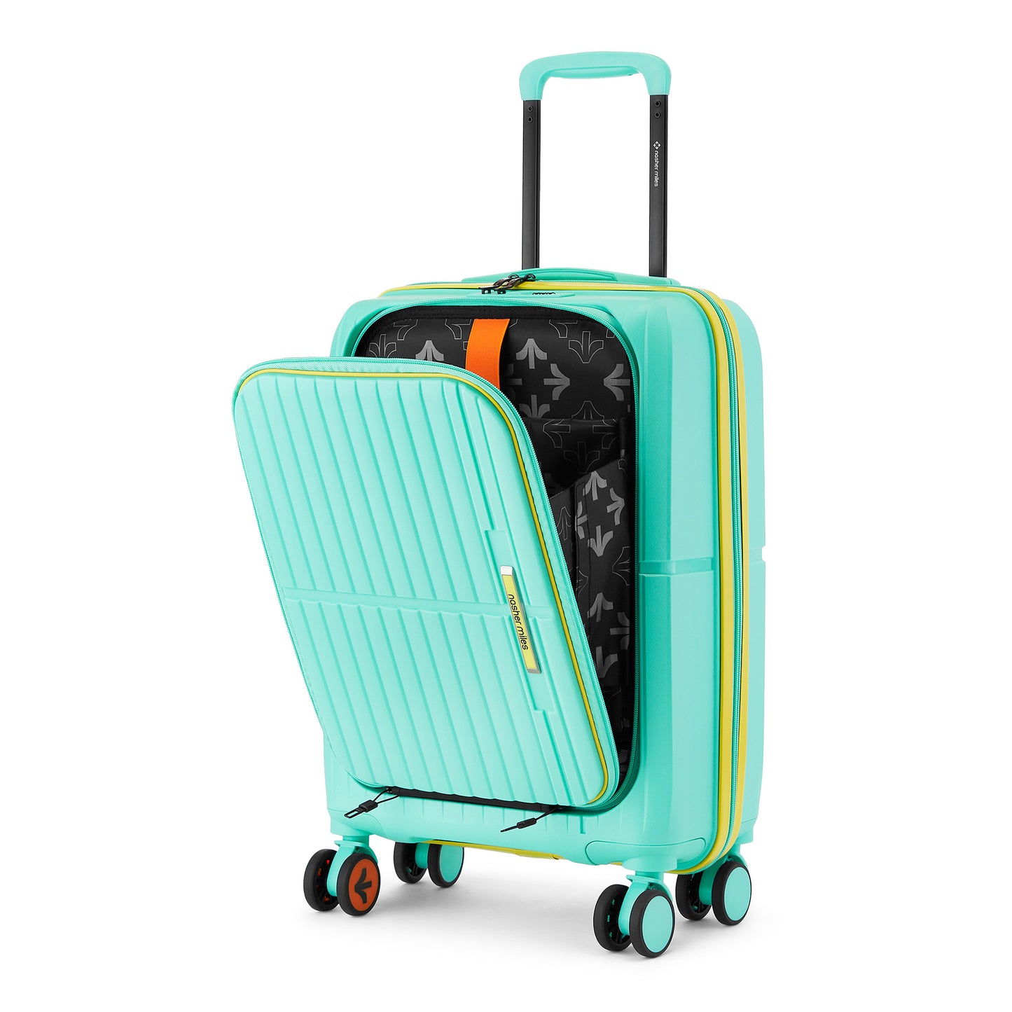 Nasher Miles Plus Springfield Hard-Sided Polypropylene Cabin Luggage with Laptop Compartment Cool Mint 20 inch |55 Trolley Bag