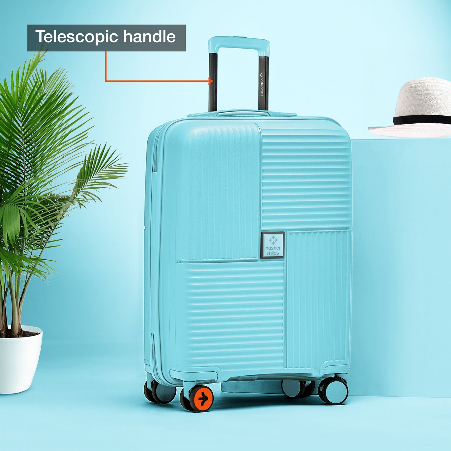 Nasher Miles Singapore Hard-Sided Polypropylene Cabin Luggage Light Blue 20 inch |55 Trolley Bag