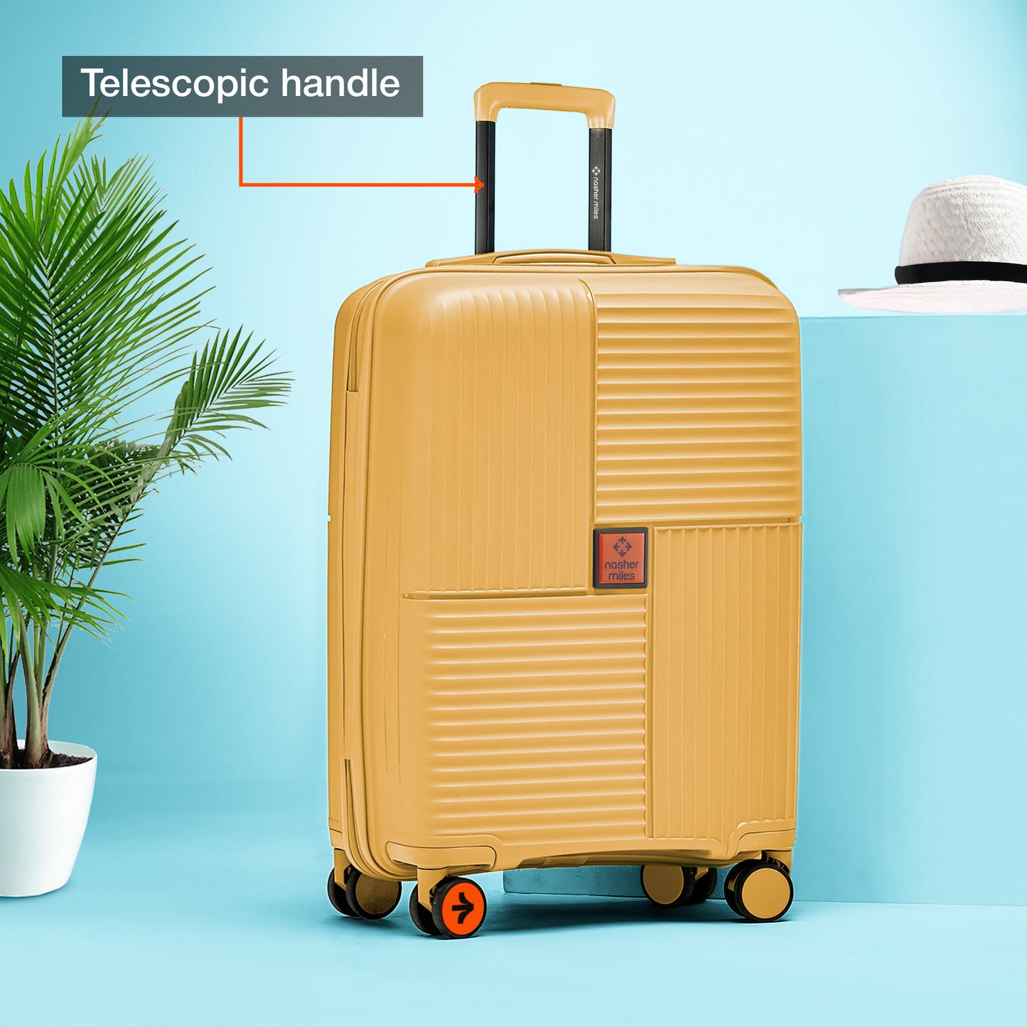 Nasher Miles Singapore Hard-Sided Polypropylene Cabin Luggage Yellow 20 inch |55 Trolley Bag