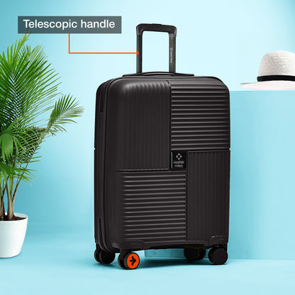 Nasher Miles Singapore Hard-Sided Polypropylene Cabin Luggage Black 20 inch |55 Trolley Bag