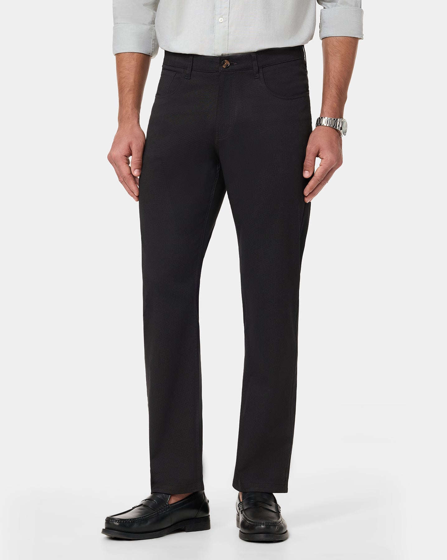 The 5 Pocket Textured Pant Charcoal