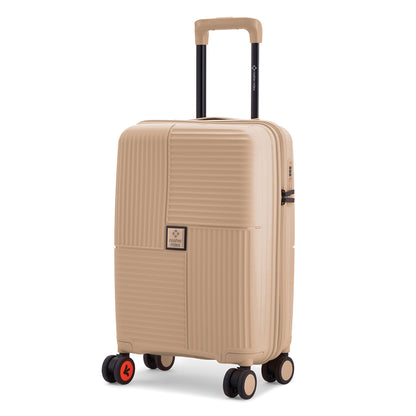 Nasher Miles Singapore Hard-Sided Polypropylene Cabin Luggage Champagne 20 inch |55 Trolley Bag