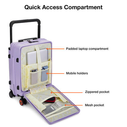 Nasher Miles Silicon Valley Hard-Sided Polycarbonate Cabin Luggage Purple 20 inch |55 Trolley Bag