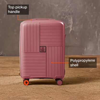 Nasher Miles Singapore Hard-Sided Polypropylene Cabin Luggage Rose Gold 20 inch |55 Trolley Bag