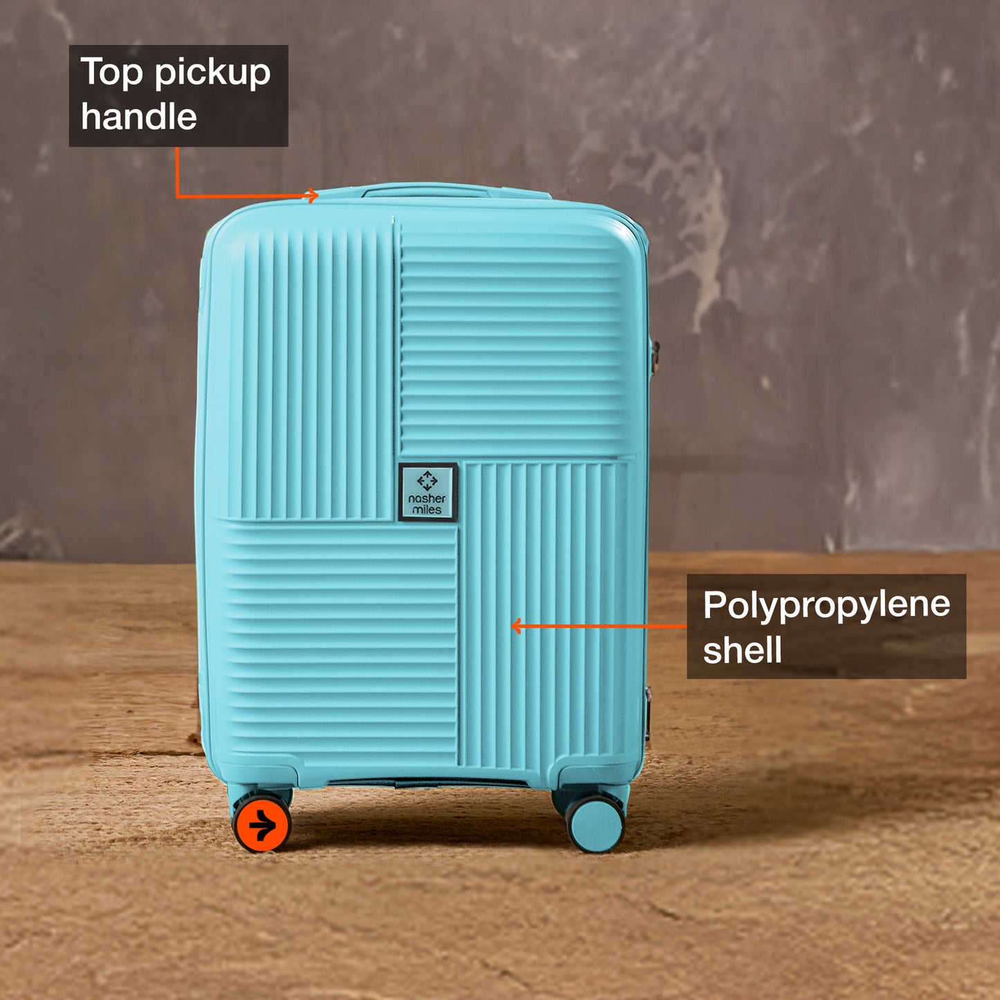 Nasher Miles Singapore Hard-Sided Polypropylene Cabin Luggage Light Blue 20 inch |55 Trolley Bag