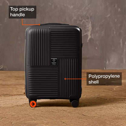 Nasher Miles Singapore Hard-Sided Polypropylene Cabin Luggage Black 20 inch |55 Trolley Bag