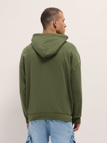 Men's Solid Cotton Blend Relaxed Fit Hoodie SCN-PISMO-GR