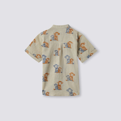 Cotton Linen Shirt | Hand-Block Printed