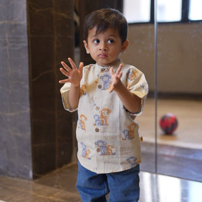 Cotton Linen Shirt | Hand-Block Printed