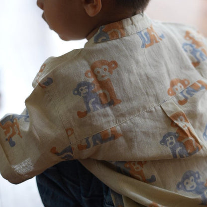 Cotton Linen Shirt | Hand-Block Printed