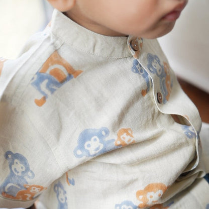 Cotton Linen Shirt | Hand-Block Printed