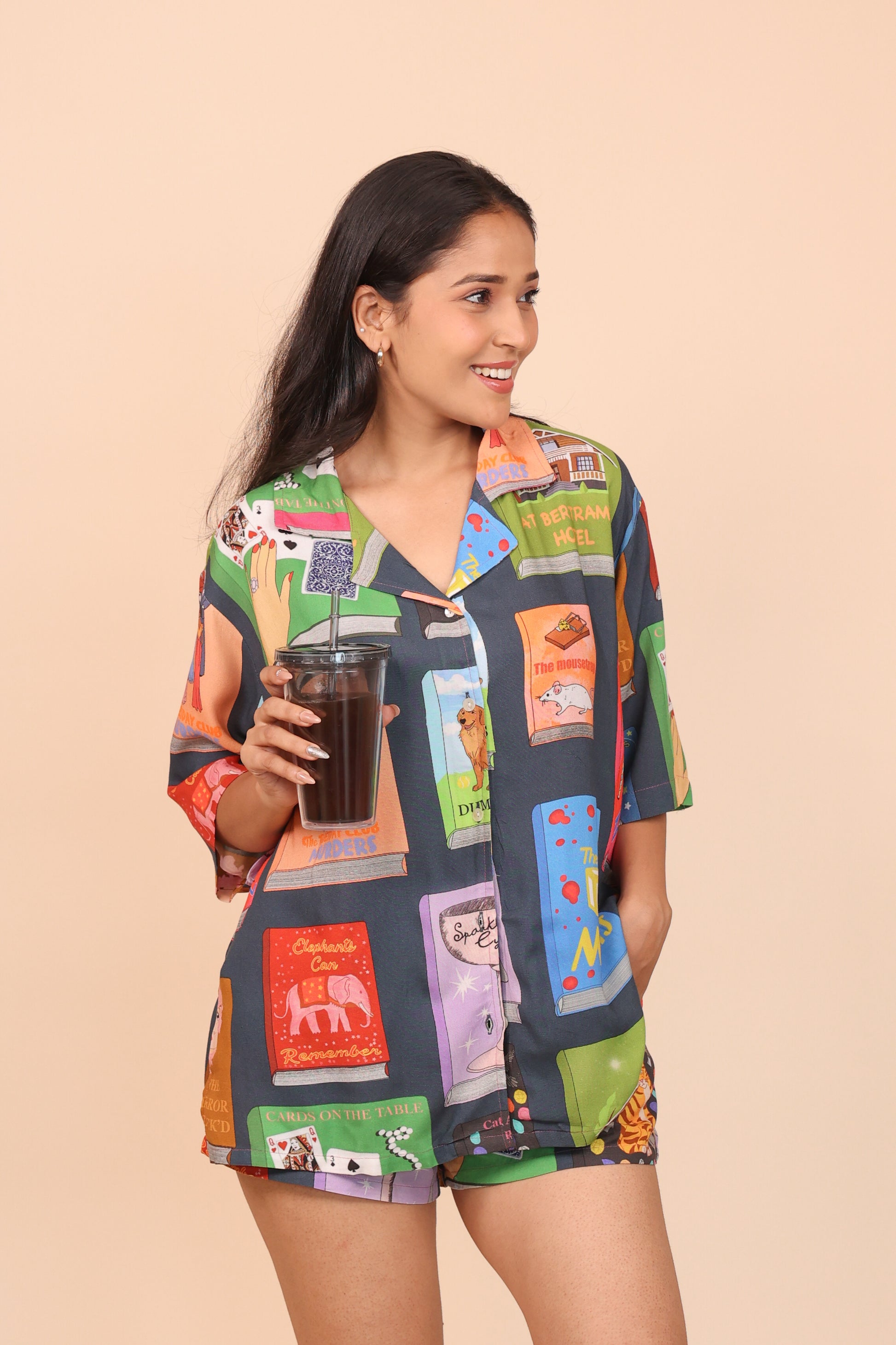 Blue Reads Shorts set Loungewear | Masha at Broadway
