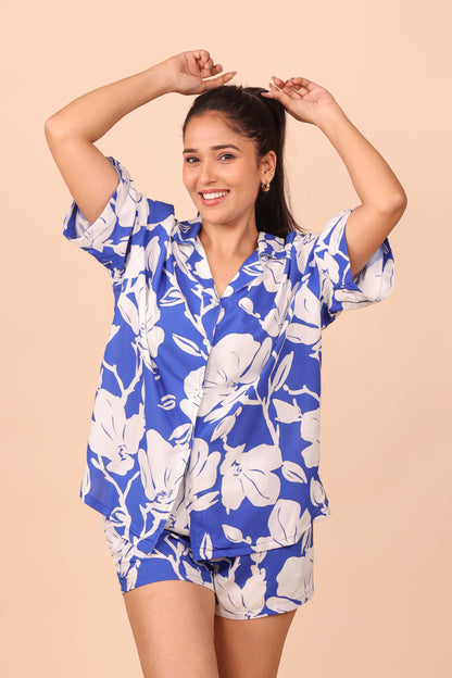 Iris Azure Shorts set Loungewear | Masha at Broadway