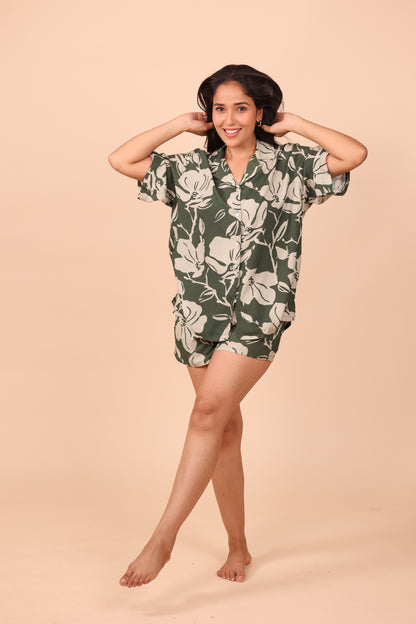 Iris Sage Shorts set Loungewear | Masha at Broadway
