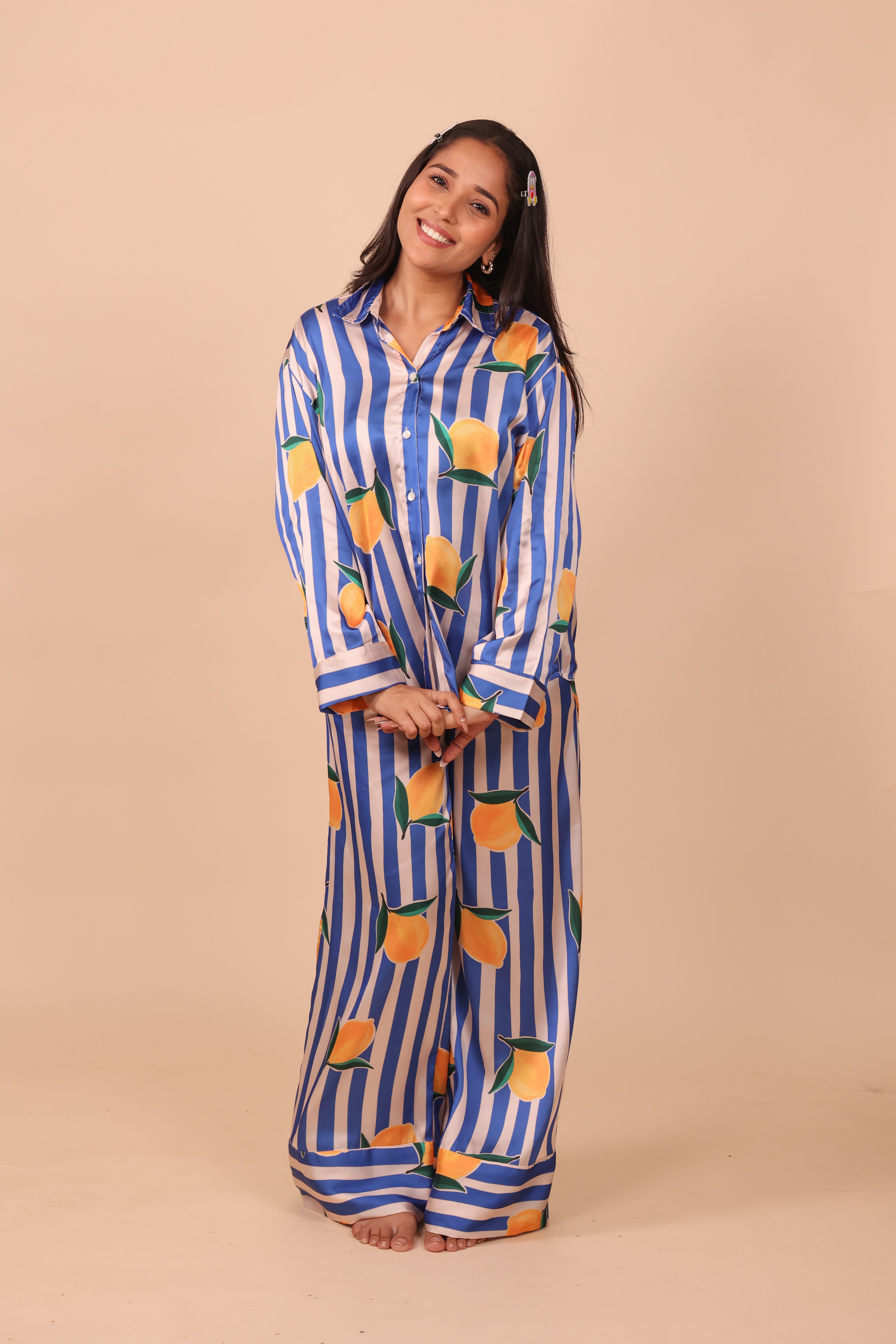 Lemon cello Wide Leg PJ Set | Masha at Broadway