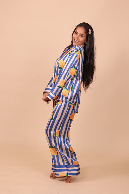 Lemon cello Wide Leg PJ Set | Masha at Broadway
