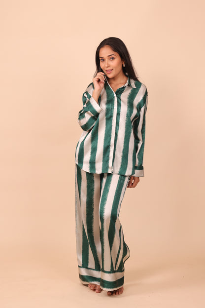 Green Slate Wide Leg PJ Set | Masha at Broadway