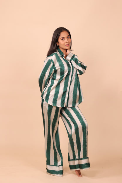 Green Slate Wide Leg PJ Set | Masha at Broadway