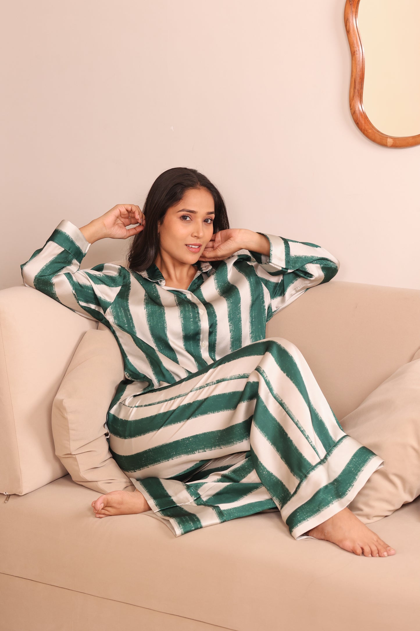 Green Slate Wide Leg PJ Set | Masha at Broadway