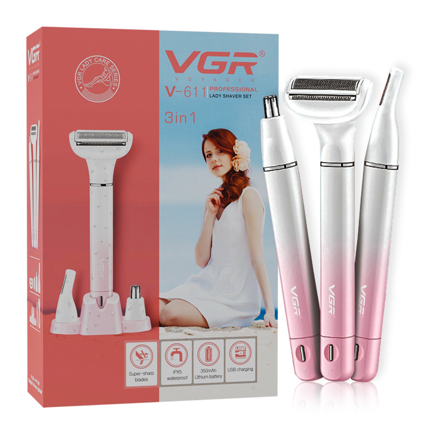VGR V-611 Lady Shaver Set