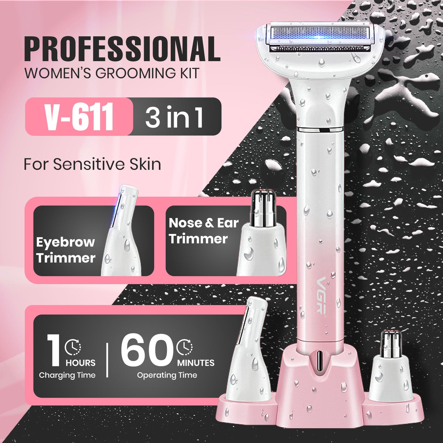 VGR V-611 Lady Shaver Set