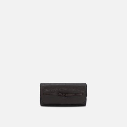 SIAN SUNGLASS CASE PEBBLE DARK BROWN