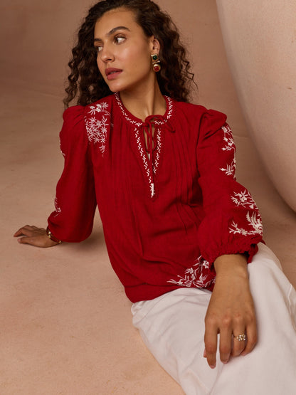 Julianne Embroidered Top | Style Island at Broadway