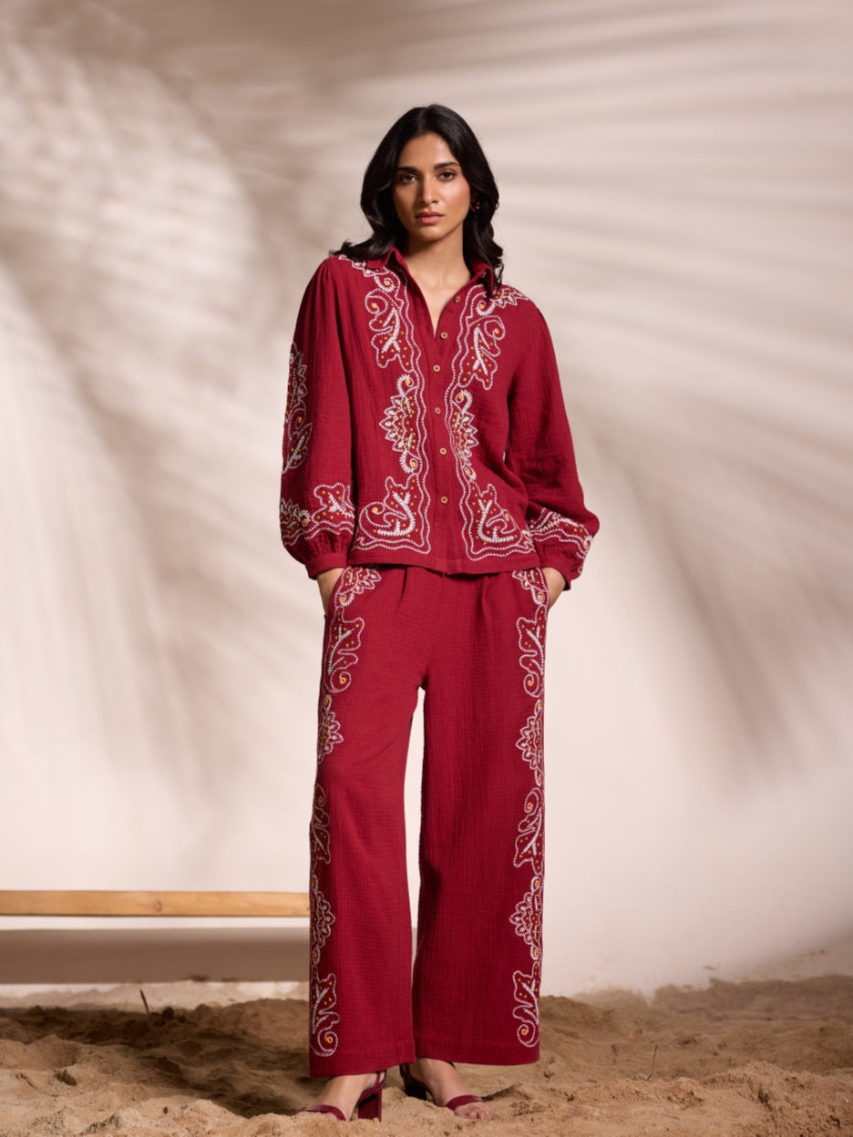 Jemma Embroidered Pants | Style Island at Broadway