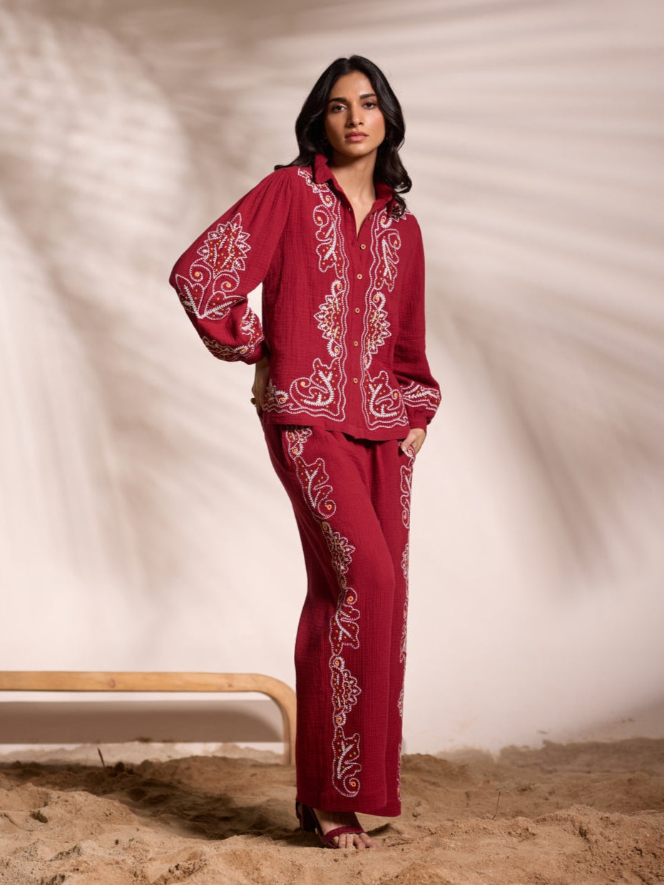 Jemma Embroidered Pants | Style Island at Broadway