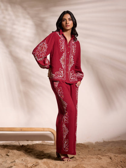 Jemma Embroidered Pants | Style Island at Broadway