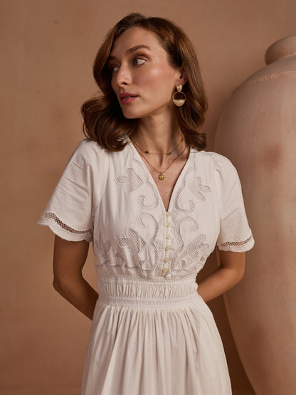 Ava Cutwork Dress | Style Island at Broadway