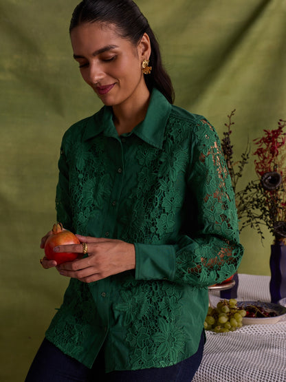 Cheryl Lace Shirt | Style Island at Broadway