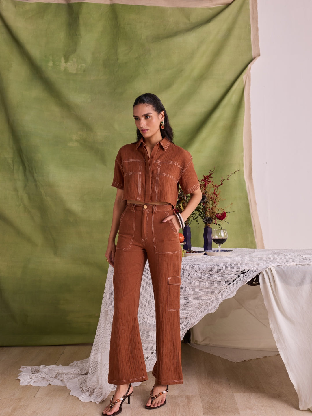 Elle Cropped Shirt | Style Island at Broadway