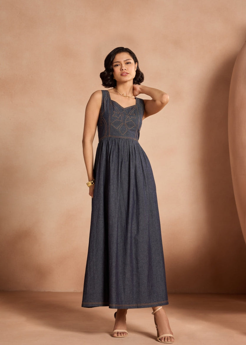 Hailey Denim Maxi | Style Island at Broadway