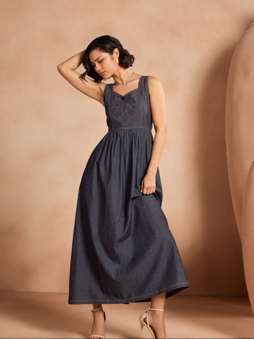 Hailey Denim Maxi | Style Island at Broadway
