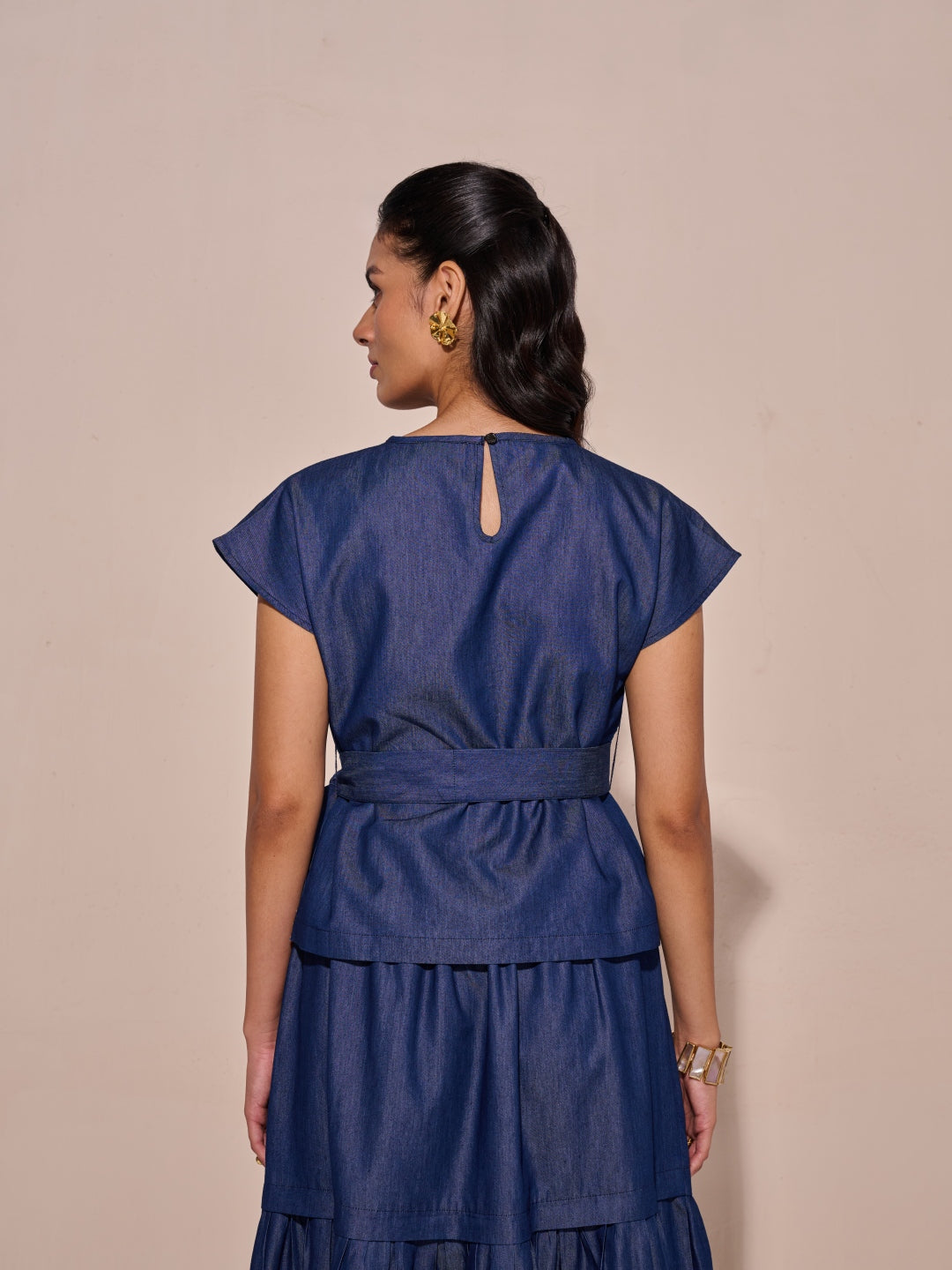 Ava Denim Cutwork Top | Style Island at Broadway