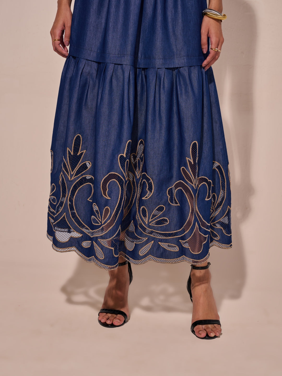 Ava Denim Cutwork Skirt | Style Island at Broadway