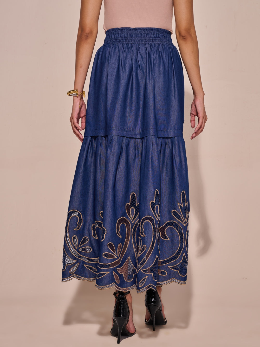 Ava Denim Cutwork Skirt | Style Island at Broadway