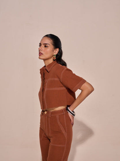 Elle Cropped Shirt | Style Island at Broadway