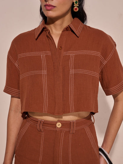 Elle Cropped Shirt | Style Island at Broadway