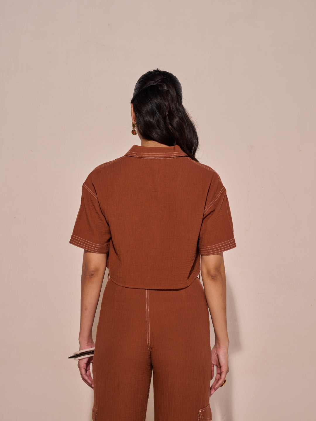 Elle Cropped Shirt | Style Island at Broadway