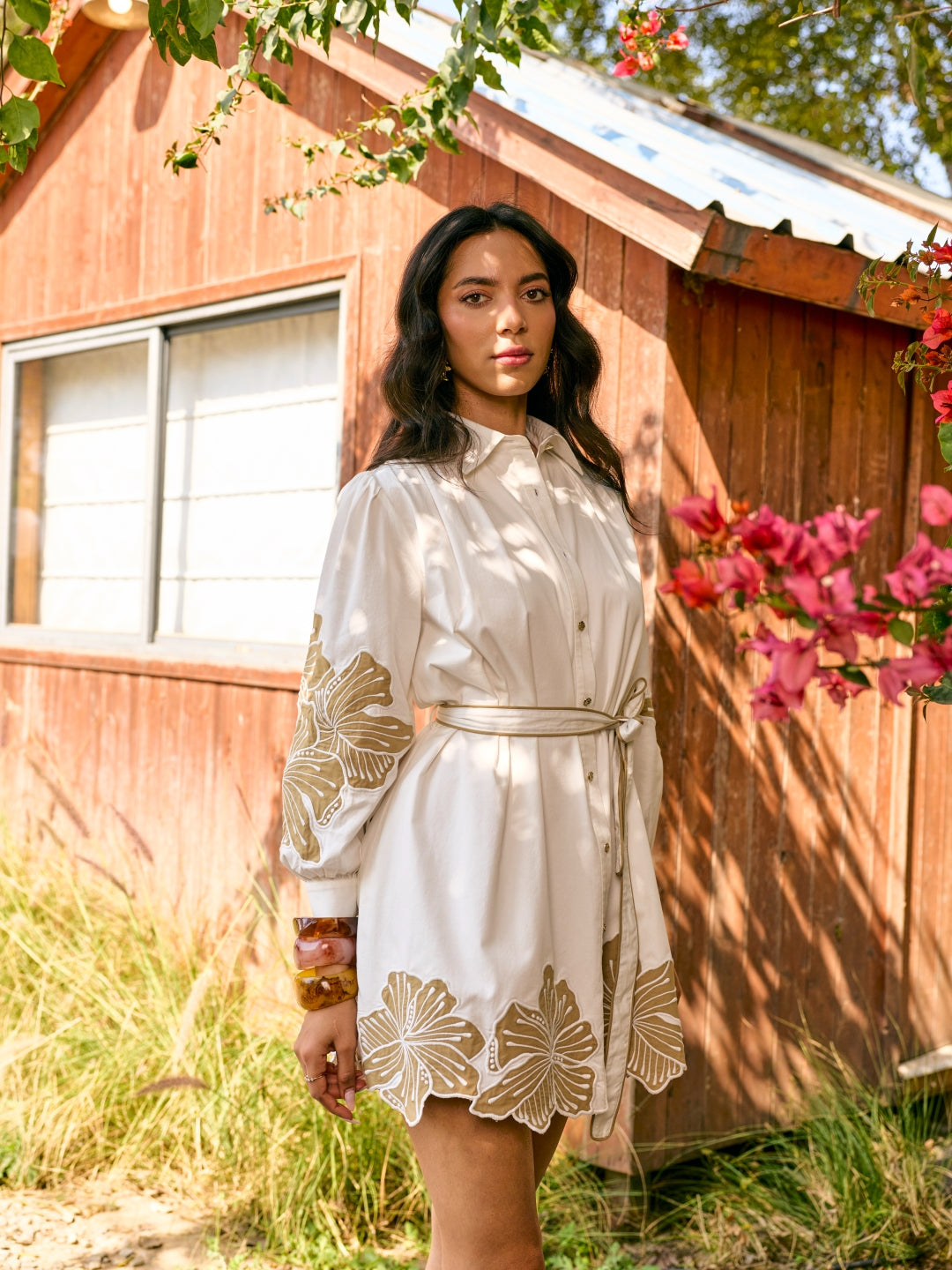 Willow Applique Shirt Dress