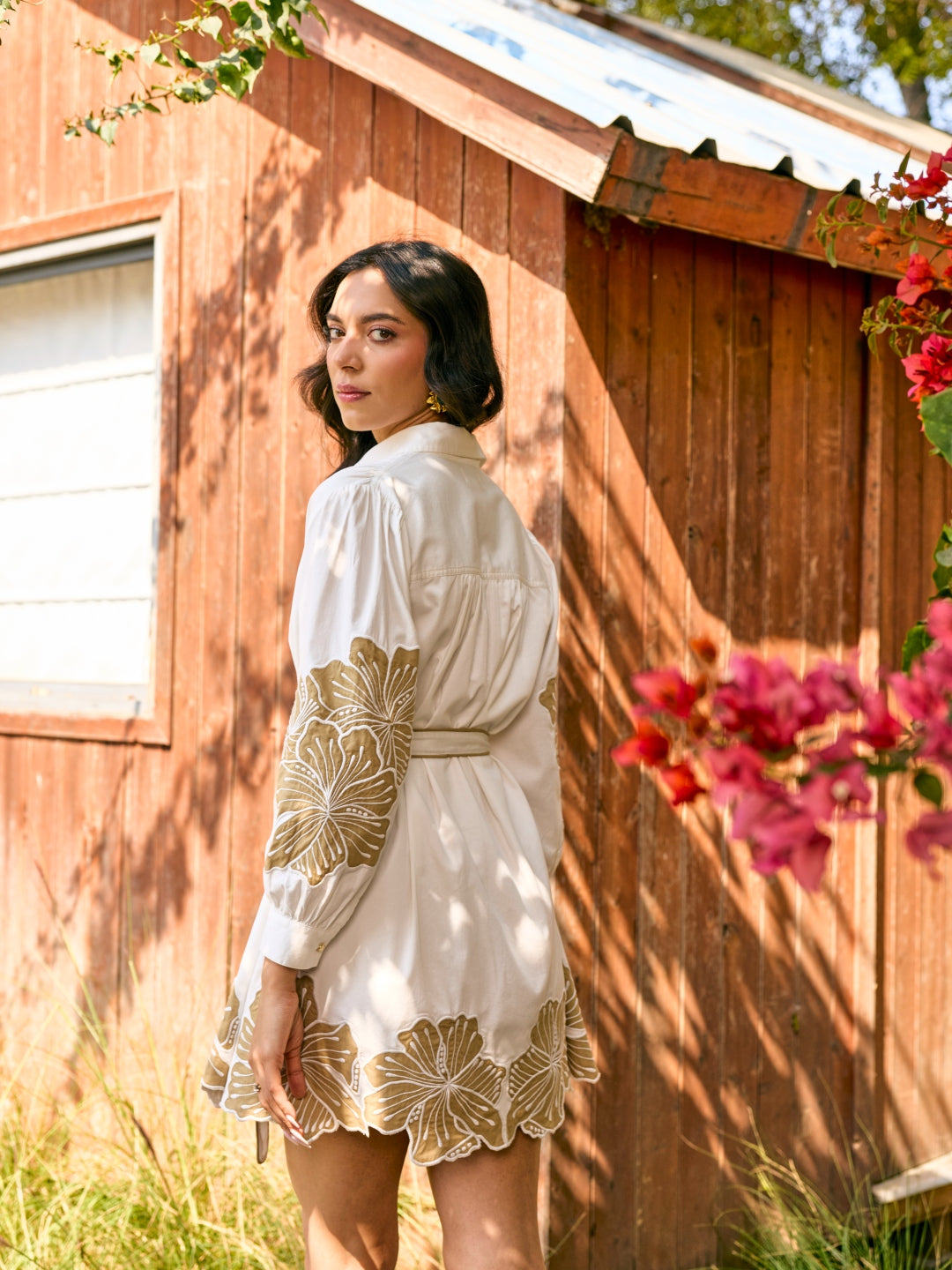 Willow Applique Shirt Dress