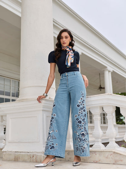 Charlotte Embroidered Jeans | Style Island at Broadway