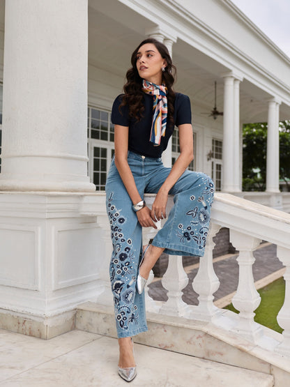 Charlotte Embroidered Jeans | Style Island at Broadway