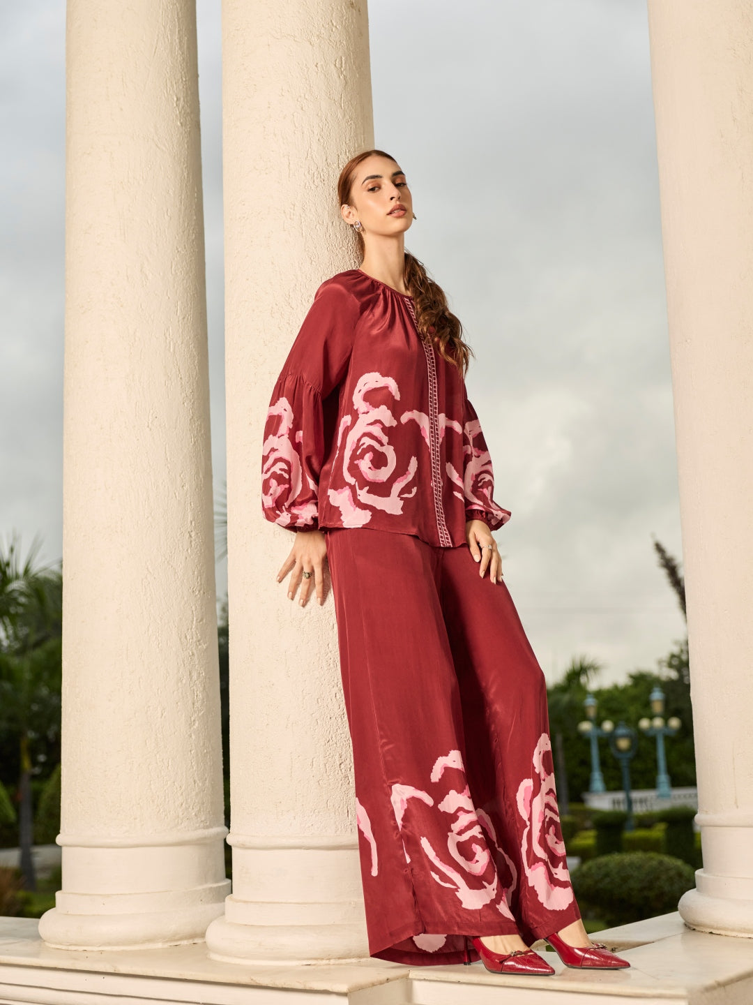 Grace Mulberry Printed Top | Style Island at Broadway