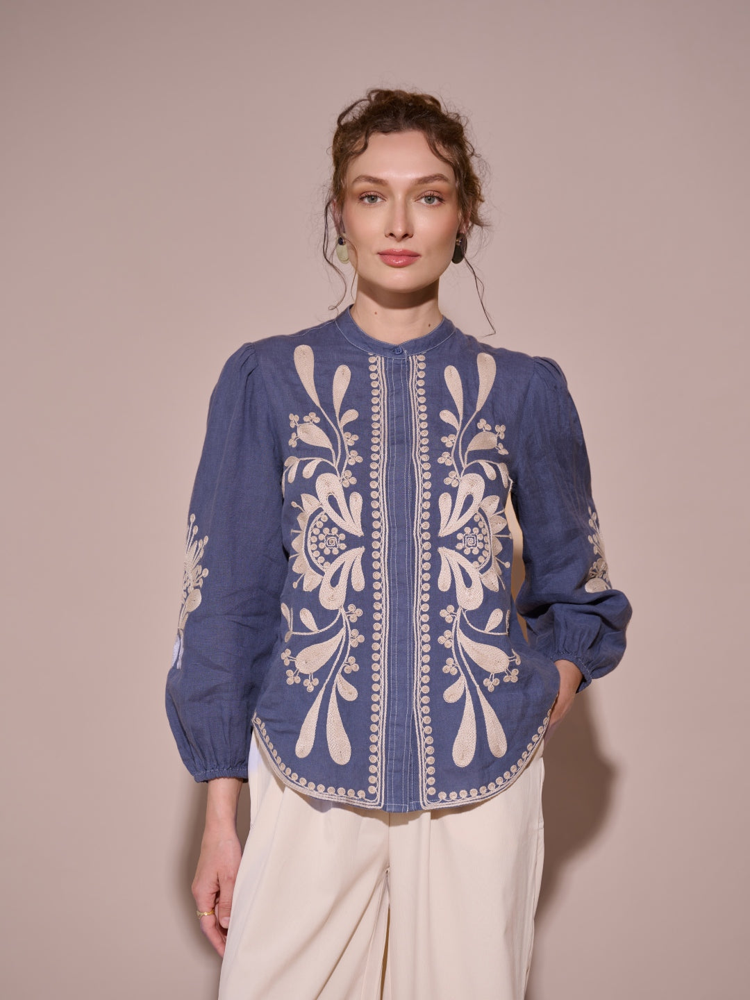 Sera 100% Linen Blouse
